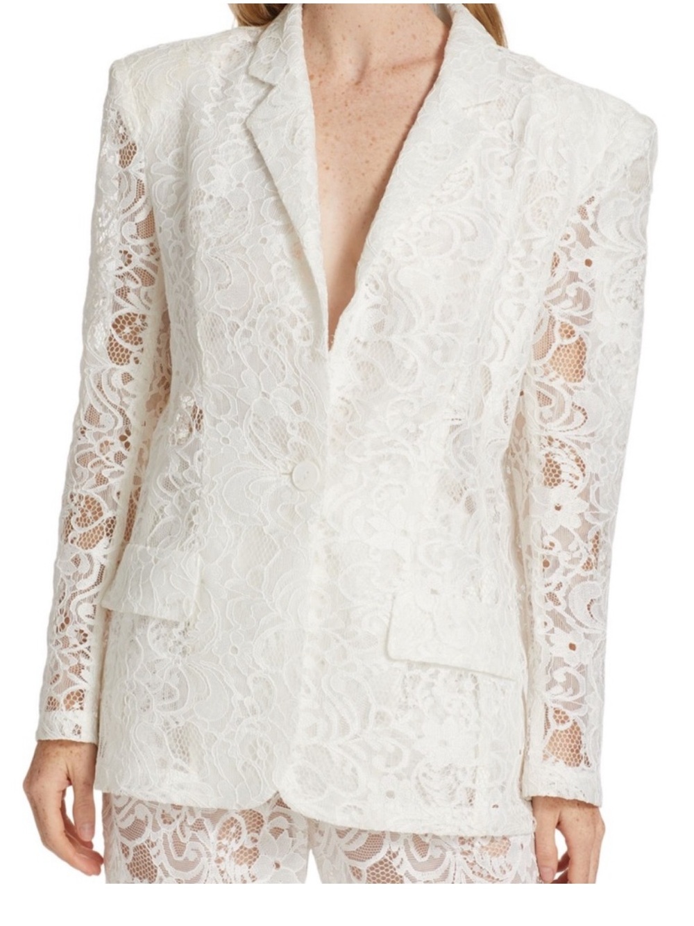 Ronny Kobo Collection White Lace Blazer